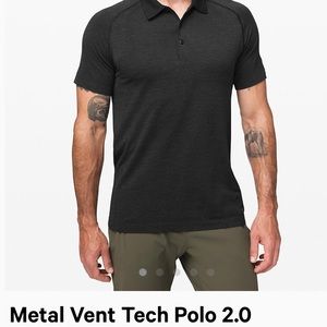 Lululemon Metal Vent Polo. Gray/black